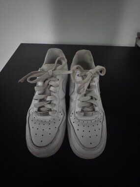 Nike Air Force 1 Low Sneakers, Classic All-White Leather, Size 6
